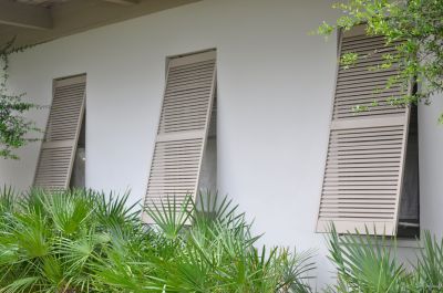 Damaged Hurricane Shutters